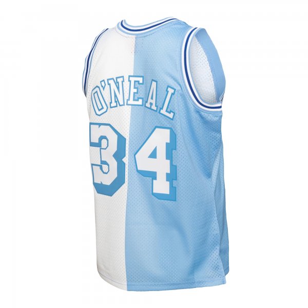 Men's Los Angeles Lakers Shaquille O'Neal Mitchell & Ness Powder Blue/White Big & Tall Hardwood Classics 1996/97 Split Swingman Jersey