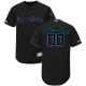 Men's Miami Marlins Majestic Black Alternate 2019 Collection Flex Base Custom Jersey