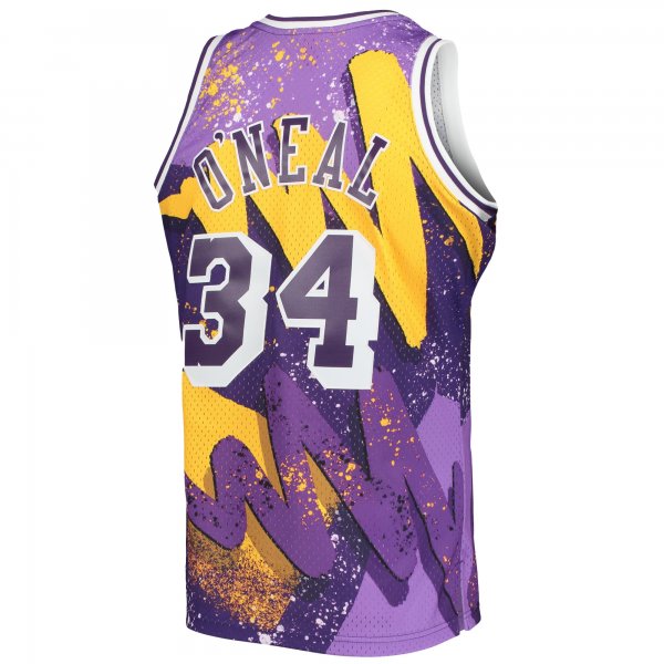 Men's Los Angeles Lakers Shaquille O'Neal Mitchell & Ness Purple Hardwood Classics 1996/97 Hyper Hoops Swingman Jersey