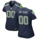 Women's Nike College Navy Seattle Seahawks Custom Game Jersey