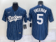 Men's Nike Los Angeles Dodgers #5 Freddie Freeman Blue Throwback MLB Cool Base Jersey