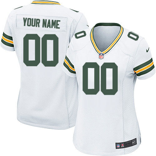 Nike Green Bay Packers Customized White Stitched Elite Women's NFL Jersey