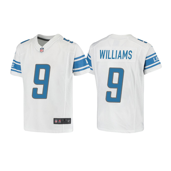 Youth Detroit Lions Jameson Williams #9 White 2022 NFL Draft Limited Jersey