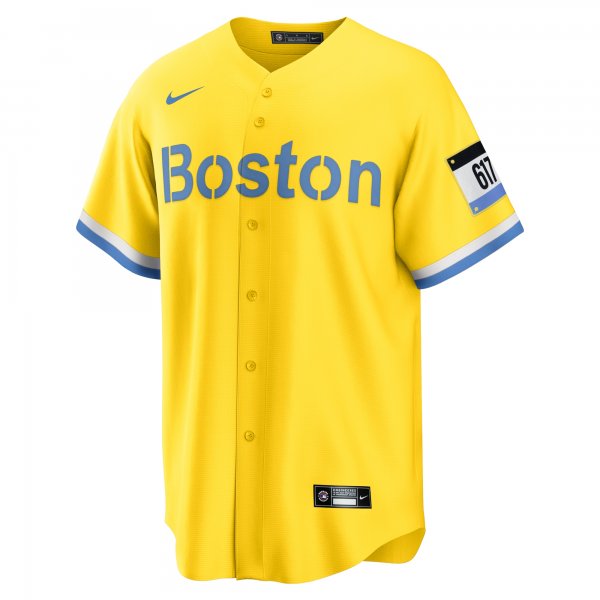 Men's Boston Red Sox Nike Gold/Light Blue City Connect Replica Jersey