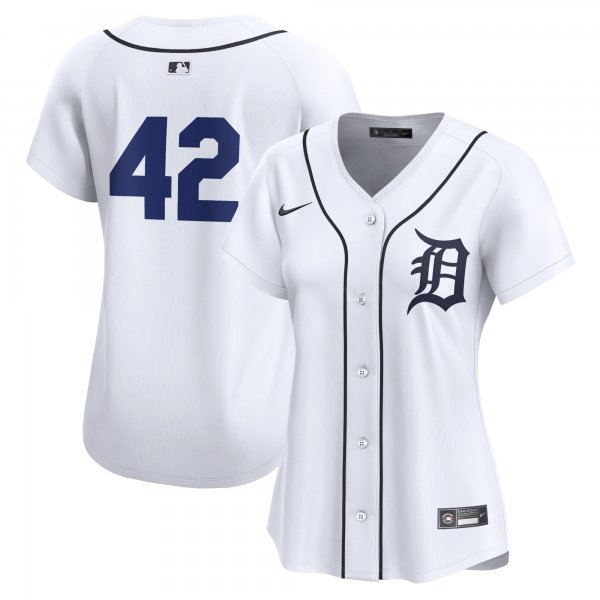 Women's Detroit Tigers  Nike White 2024 Jackie Robinson Day Home Limited Jersey