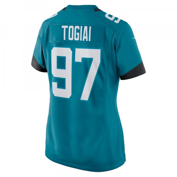 Women's Jacksonville Jaguars Tommy Togiai Nike  Teal Team Game Jersey