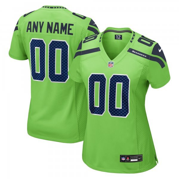 Women's Seattle Seahawks Nike Neon Green Alternate Custom Game Jersey