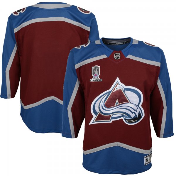 Youth Colorado Avalanche Burgundy Home 2022 Stanley Cup Champions Premier Jersey