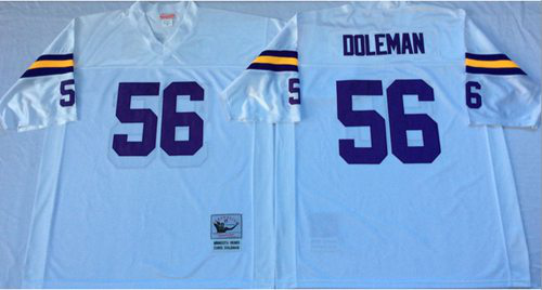 Mitchell And Ness Minnesota Vikings #56 Chris Doleman White Throwback Stitched NFL Jersey