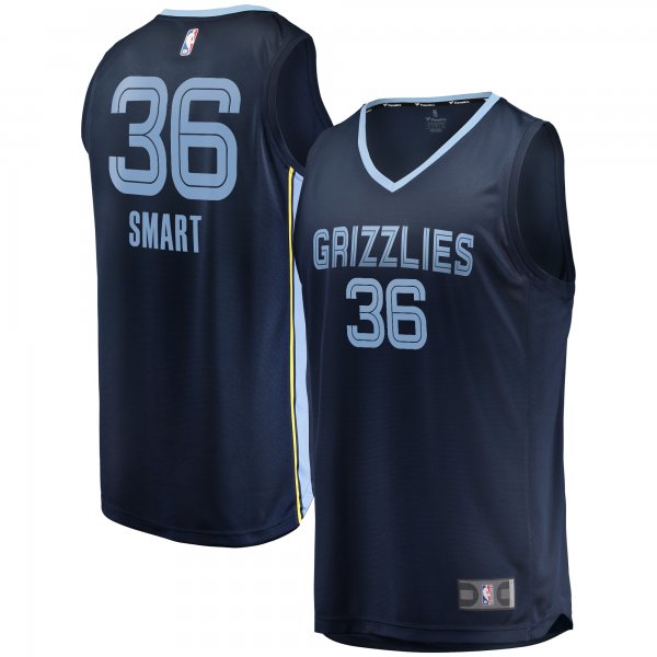 Men's Memphis Grizzlies Marcus Smart Fanatics Navy Fast Break Player Jersey - Icon Edition