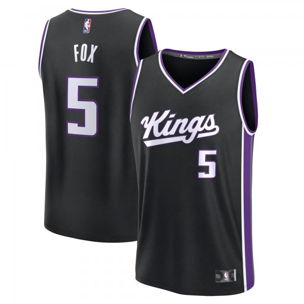 Men's Sacramento Kings De'Aaron Fox Fanatics Black Fast Break Replica Player Jersey - Icon Edition