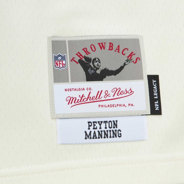 Men's Indianapolis Colts Peyton Manning Mitchell & Ness Cream Chainstitch Legacy Jersey