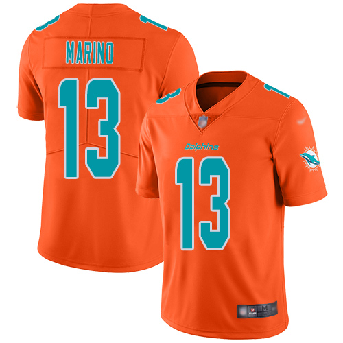 Miami Dolphins #13 Dan Marino Orange Men's Stitched NFL Limited Inverted Legend Jersey