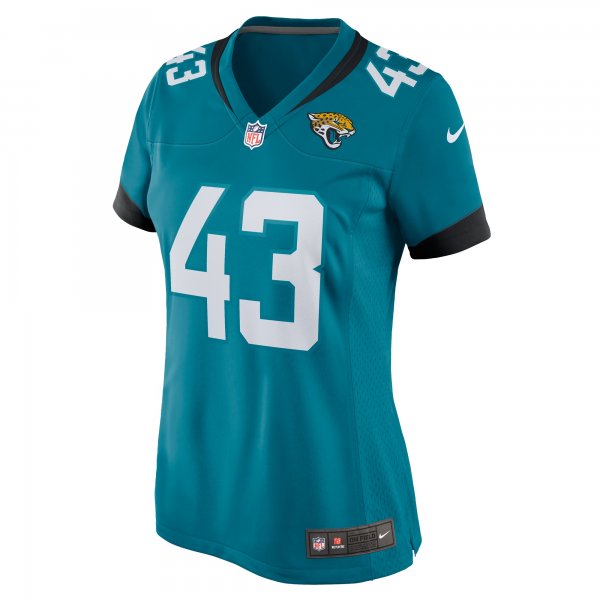 Women's Jacksonville Jaguars Derek Parish Nike  Teal  Game Jersey