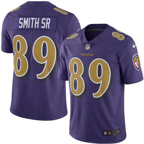 Nike Baltimore Ravens #89 Steve Smith Sr Purple Men's Stitched NFL Limited Rush Jersey