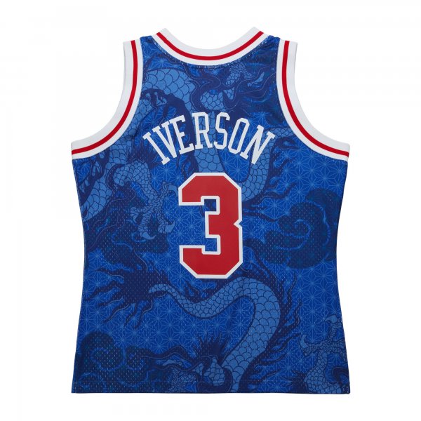 Men's Philadelphia 76ers Allen Iverson Mitchell & Ness Royal 1996/97 Hardwood Classics Asian Heritage 6.0 Swingman Throwback Player Jersey