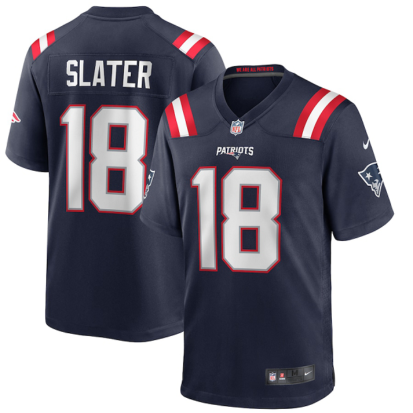 Men's New England Patriots #18 Matthew Slater Nike Navy Game Jersey