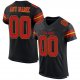 Men's Custom Black Scarlet-Gold Mesh Authentic Football Jersey