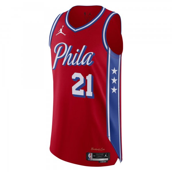 Men's Philadelphia 76ers Joel Embiid Jordan Brand Red Player Jersey - Statement Edition