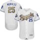 Kansas City Royals #25 Kendrys Morales White 2015 World Series Champions Gold Program FlexBase Stitched MLB Jersey