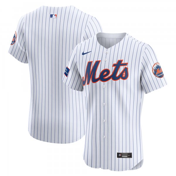 Men's New York Mets Nike White Home Elite Patch Jersey