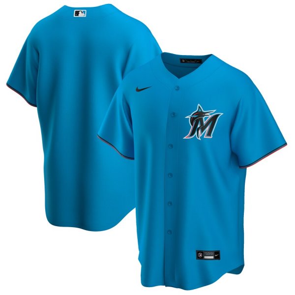 Men's Nike Miami Marlins Blank Blue Alternate 2020 MLB Jersey MLB Jersey