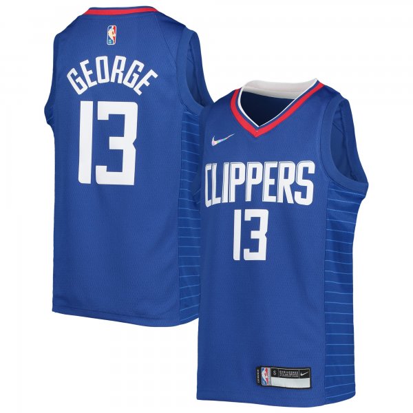 Youth LA Clippers Paul George Nike Royal 2021/22 Diamond Swingman Jersey - Icon Edition