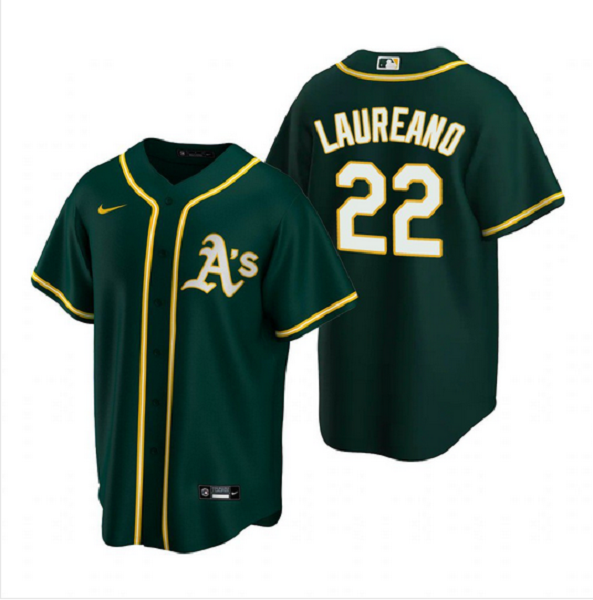 Men's Oakland Athletics #22 Ramon Laureano Green Alternate MLB Jersey