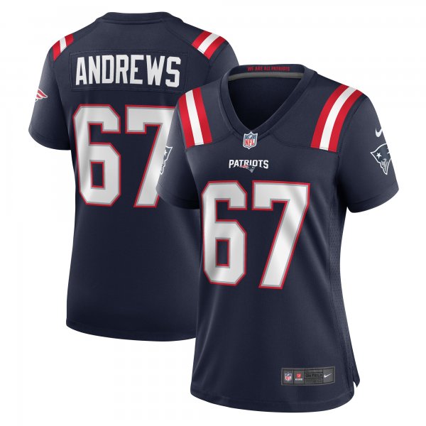 Women's New England Patriots Jake Andrews Nike  Navy Team Game Jersey