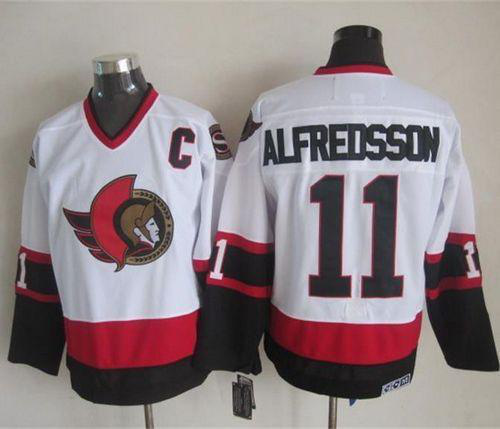 Ottawa Senators #11 Daniel Alfredsson White CCM Throwback Stitched NHL Jersey