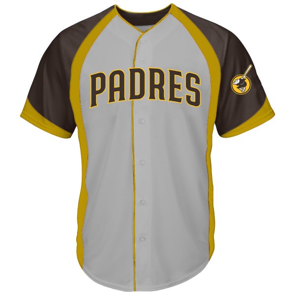 Men's San Diego Padres  Profile Gray Big & Tall Colorblock Team Fashion Jersey