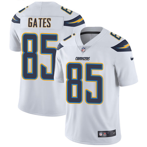 Men's Nike Los Angeles Chargers #85 Antonio Gates White Stitched NFL Vapor Untouchable Limited Jersey