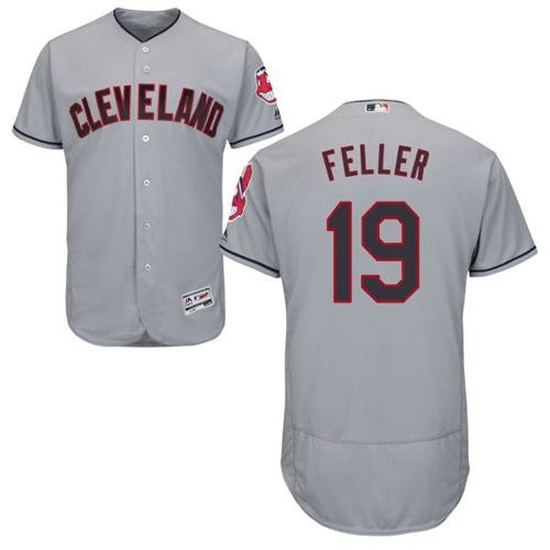 Cleveland Indians #19 Bob Feller Grey Flexbase Collection Stitched MLB Jersey