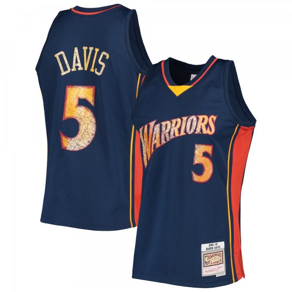 Men's Golden State Warriors Baron Davis Mitchell & Ness Royal 2006/07 Hardwood Classics NBA 75th Anniversary Diamond Swingman Jersey