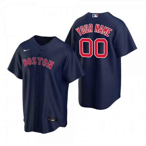 Men's Boston Red Sox Custom Nike Navy Alternate Jersey