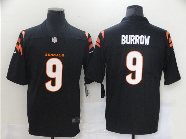 Men's Nike Cincinnati Bengals #9 Joe Burrow Black NFL Game Jersey