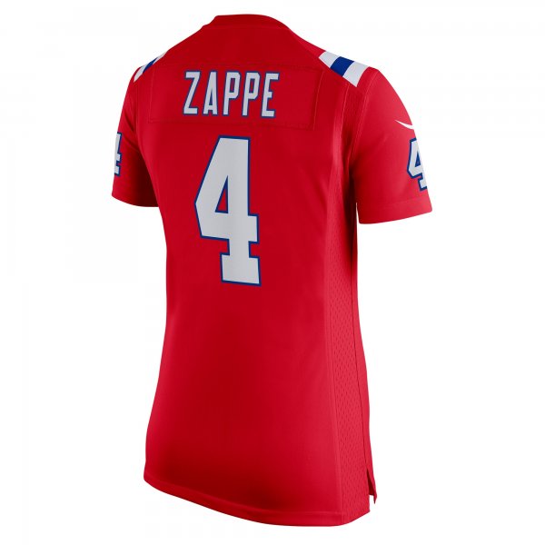 Women's New England Patriots Bailey Zappe Nike Red Alternate Game Player Jersey