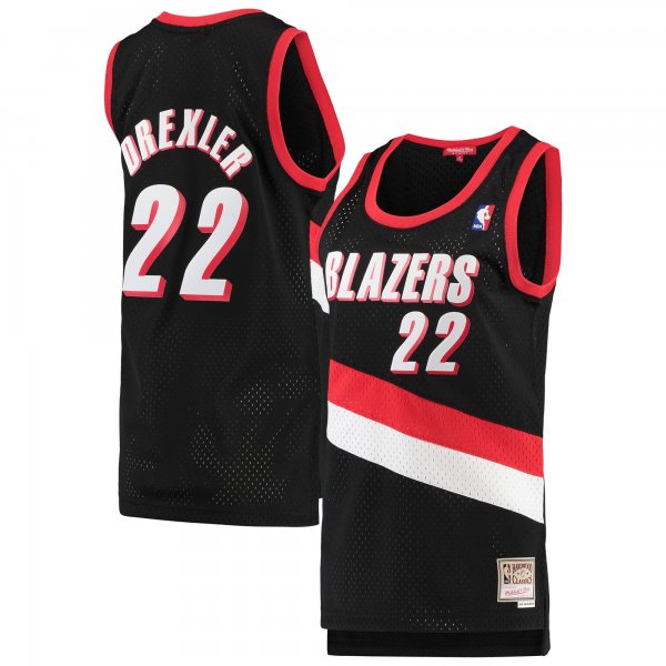 Women's Portland Trail Blazers Clyde Drexler Mitchell & Ness Black 1991/92 Hardwood Classics Swingman Jersey