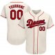 Men's Custom Cream Red-Navy Authentic Baseball Jersey