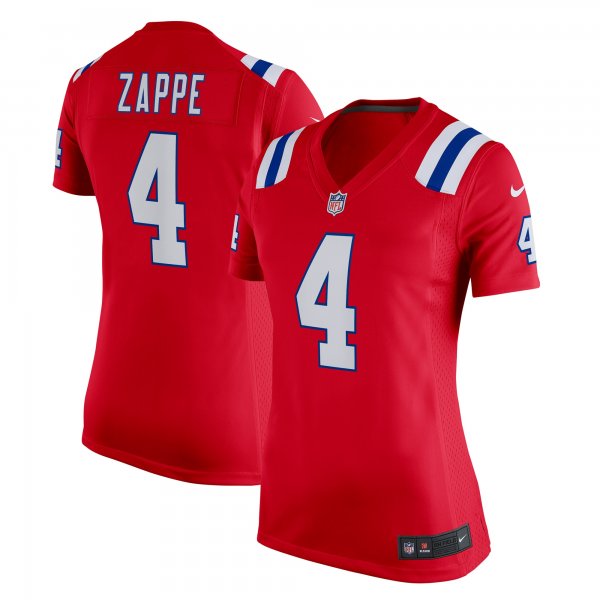 Women's New England Patriots Bailey Zappe Nike Red Alternate Game Player Jersey