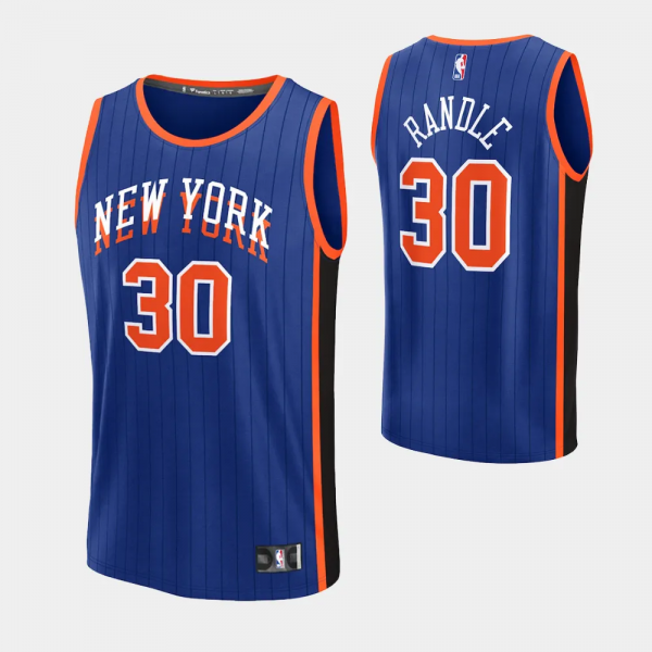 New York Knicks #30 Julius Randle 2023-24 City Edition Blue Jersey