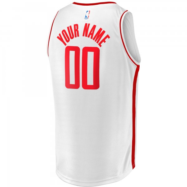 Youth Houston Rockets  Fanatics White Fast Break Replica Custom Jersey - Association Edition