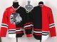 Chicago Blackhawks Blank Red/Black Split White Skull 2015 Stanley Cup Stitched NHL Jersey