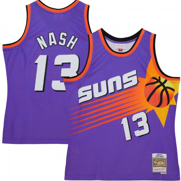 Men's Phoenix Suns Steve Nash Mitchell & Ness Purple Hardwood Classics 1996/97 Tropical Swingman Jersey