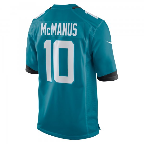 Men's Jacksonville Jaguars Brandon McManus Nike  Teal Team Game Jersey