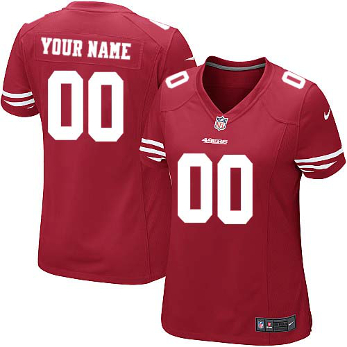 Nike San Francisco 49ers Customized Red Stitched Elite Women's NFL Jersey