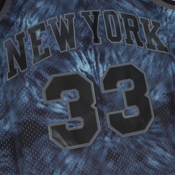 Men's New York Knicks Patrick Ewing Mitchell & Ness Black Hardwood Classics 1991/92 Tie-Dye Swingman Jersey