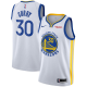 Youth Nike Golden State Warriors #30 Stephen Curry White Swingman Badge Association Edition NBA Jersey