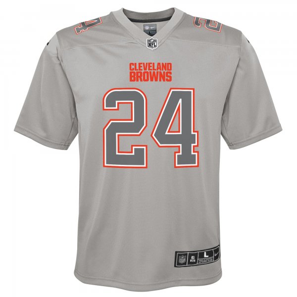 Youth Cleveland Browns Nick Chubb Nike Gray Atmosphere Game Jersey