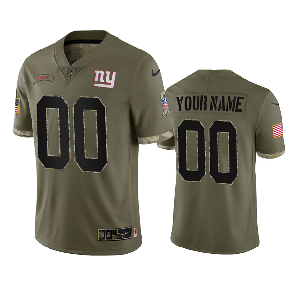 New York Giants Custom #00 Olive 2022 Salute To Service Limited Jersey